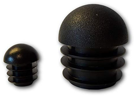 1 Gleiter/Stopfen mit Lamellen, Kunststoff, schwarz, Rundkopf, für runde Rohre (60mm)