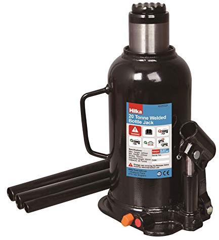 Hilka 82250220 Welded Bottle Jack,Black,235-445mm 20 Tonne