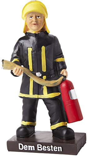 BRUBAKER Pokal Feuerwehrmann Dem Besten Trophäe mit Sockel 15 x 7 cm Polyresin - Geschenkidee für Feuerwehrleute