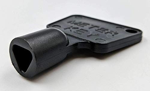 A1SONIC® Brass Radiator Key - Radiator Bleed Key - Radiator Bleed Valve Key - Venting Air Valve Meter Key Utility Key (Black Plastic Meter Key)