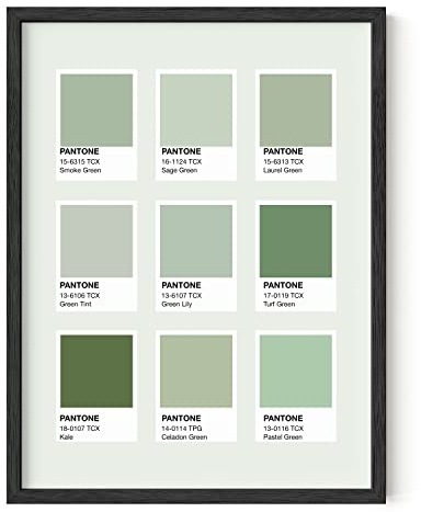 HAUS AND HUES Vert Sauge Décoration Murale Esthétique - Affiche Par Green Pour Chambre à Coucher et Dortoir - Vert Foncé Sans Cadre