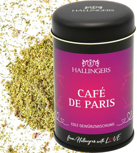 Hallingers Genuss Manufaktur Gewürzmischung Geschenk - Koch-Gewürze in edler Geschenk-Dose Café de Paris für Fleisch, Dip & Gratin, Geschenkidee für Frauen Männer