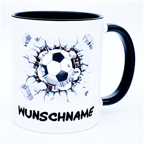 Fußballer Tasse mit Namen personalisiert Fussball tasse fußball männer | Geburtstag Fussballfans Geschenke für Jungen Kinder Fussball Geburtstagsgeschenk geschenke für männer tasse personalisiert