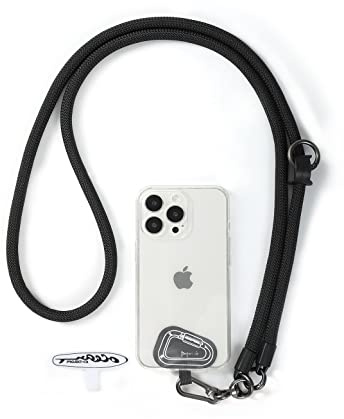 project-cb Colgante Móvil 1, Enganche Móvil Colgar 2,Cuerda Movil,Colgar Móvil Cuello,Phone Strap,Lanyard Movil(Negro)