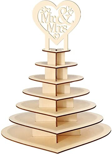 Skybook Herz Display Ständer, Schokoladenständer, Herz Aus Holz Geformt Süßigkeiten Snacks Dessert-ausstellungsstand, für Parties, Hochzeiten, Candy Bar (4#)