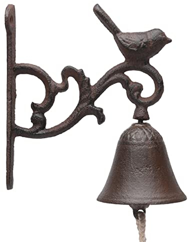 STCREE Türklingel aus Gusseisen, für den Außenbereich, Bauernhaus, Vogeltür, Glocke für den Innenbereich, antike dekorative manuelle Schütteltür, Hausgartendekoration TQGJST34