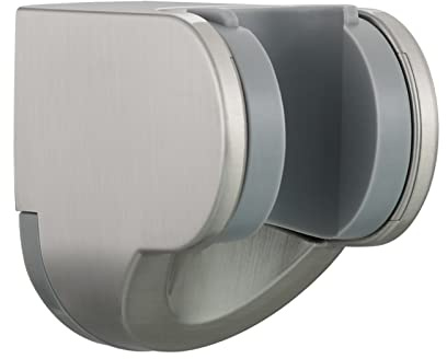Tecmolog Support de Douche Reglable Mural en Plastique Accroche Pommeau de Douche Nickel Brossé, ST01NA