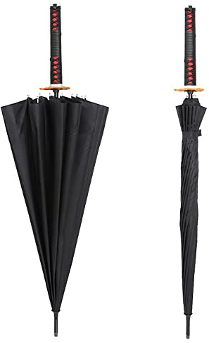 JKIOOW Katana Regenschirm - Anime Ninja Schwert, Cosplay Schwert, Dämonentöter Kinder Spielzeug, Kamado Tanjiro, Agatsuma Zenitsu (Farbe: 1, Größe: Regenschirm+Tasche)