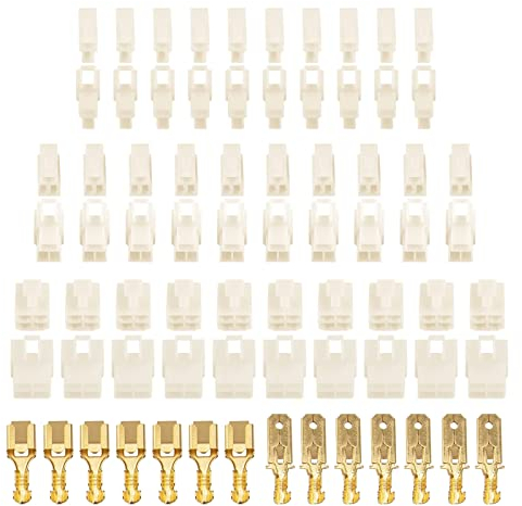 HUAZIZ 240 Stück Kabel Steckverbinder 2/3/4 Polig Flachsteckhülsen 6,3mm Pitch Männlich Weiblich Stecker Gehäuse Pin Header Crimp Quetschverbinder mit Stecker für Kfz Auto Motorrad