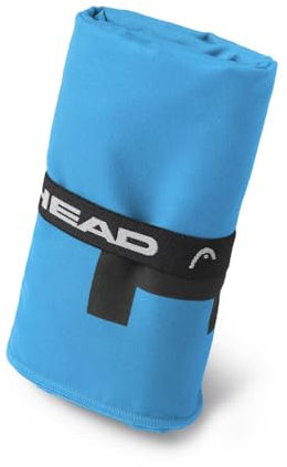 HEAD Active - Asciugamano Microfibra con Elastico, Asciugamano Palestra Leggero Rapida Asciugatura, Valido come Telo Multiuso - Asciugamani Bagno Assorbente Salvaspazio da Viaggio 60x110, Uniform Blue