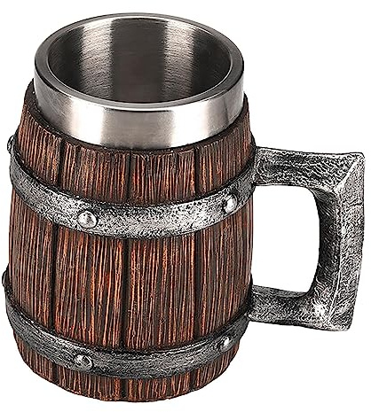 Chope à bière médiévale, Chope inspirée des Vikings, Chope à bière | authentique, Chope à bière en bois de 600 ml pour homme, Tasse à café frais, Tasse de de whisky,