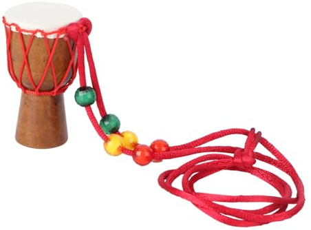 ibasenice Kleiner Djembe Halskette Afrikanische Trommel Handgefertigt und Authentisch für Musikliebhaber und Kinder Deko Zufälliger Stil