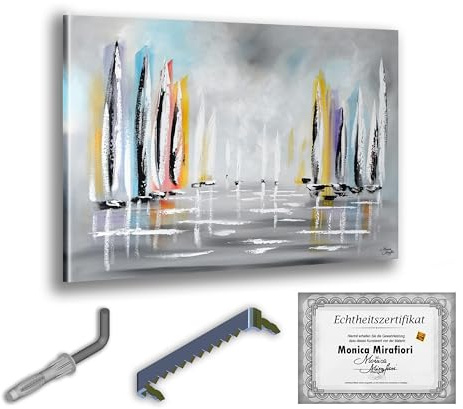 Monica Mirafiori I 100% HANDGEMALT I Gemälde Across the Seven Seas 100x70cm | Gemälde Handgemalt | Acrylgemälde | Sehr Großes Acrylbild I Moderne Kunst I Kunstbilder