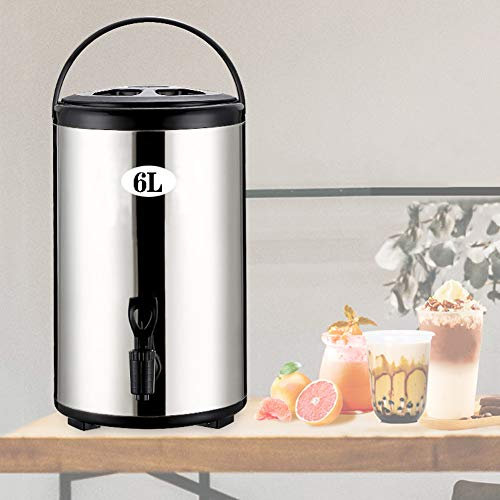 FUYAO Catering-Urne, Edelstahl, isolierter Heißwasserspender mit Wasserhahn, 6L/8L/10L/12L/16L/20L Milchteefass für Getränke