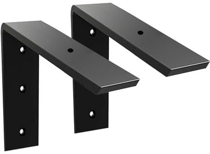 Arbeitsplattenstütze, 15,2 cm, robust, 0,95 cm dick, schwarzer Granit, 15,2 x 15,2 x 6,3 cm, Regal-L-Halterung, Kamin-Korbels für Quarz/Granit/Holz/Beton/Laminat-Arbeitsplatten
