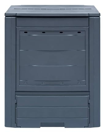 Avilia Compostiera da Giardino 260L - Contenitore per Compostaggio con Accesso Frontale, in Polipropilene, Design Compatto 60x60x73cm, Ideale per Balcone - Terrazzo - Giardino Antracite, Made in Italy