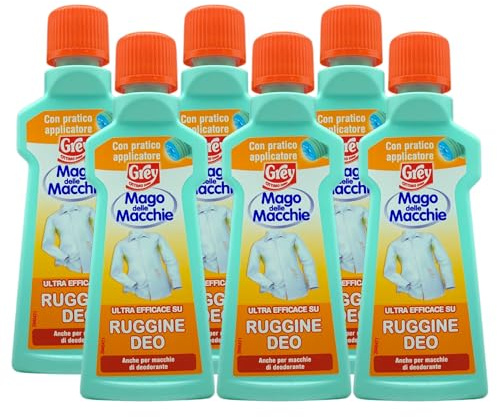 Mago Delle Macchie Ultra Efficace Su RUGGINE DEO, Smacchiatore Specifico Per Tessuti. Ruggine, Anche Per Macchie Di Deodorante. Con Pratico Applicatore 50ml (6 Unità)
