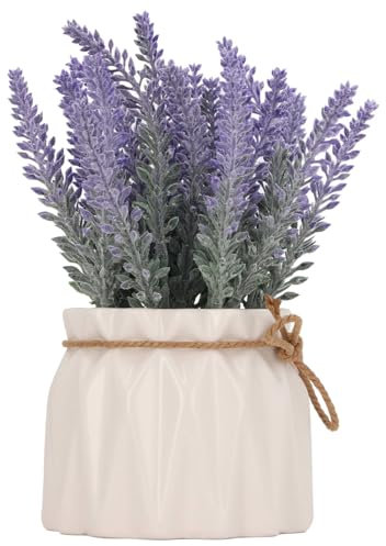 ZJchao Kleine Künstliche Pflanzen, Dekorative Mini-Topfpflanzen für den Heimbürotisch, Realistisches PVC-Material (7146C 02 Plissee-Vase)