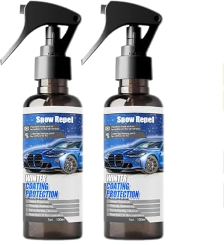 Car Windshield Snow Melting Coating Spray,100ml De-Icers for Car Windshield Defroster, Window Snow Spray,Deicing Spray,Ice Remover Melting Spray Multi-Purpose Melters Winter Car Essentials (2)