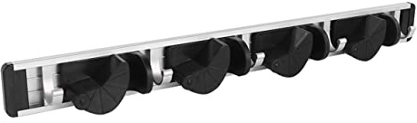 FONDOTIN Estante De Aluminio Para Escobas y Trapeadores Diseño Moderno Ganchos Para Cocina y Jardín Fácil De