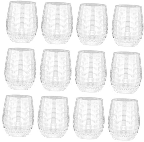 CHICAMPERA 12 Pièces tasse d'ananas coupe hawaïenne gobelet en plastique d'été coupes de fruits pour la fête tasses tropicales pour la fête Transparent Réutilisable