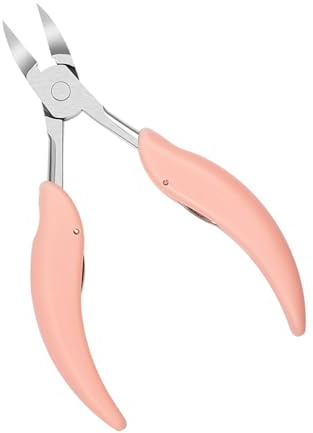 DEARMAMY Alicates para Cutículas Diseño de Doble Resorte Rosa de Acero Inoxidable y Superficie Lisa para Cuidado Profesional de Uñas y Pedicura