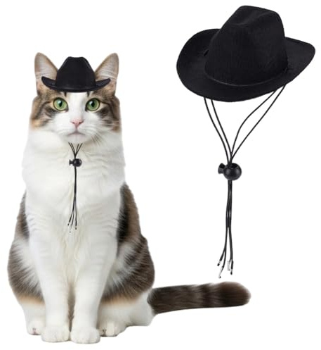 GORGECRAFT Mini Cowboyhut Für Schwarze Katzen Kleine Western Hüte Aus Weichem Filz Dekorative Hunde Und Welpenkostüme Für Feiertage Cosplay Halloween Partys Und DIY Dekorationen