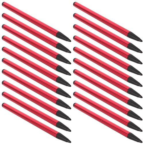 SHINEOFI Lot de 20 Stylets Capacitifs Universels Rouges Stylet Léger et Compact pour Écriture Dessin et Jeux sur Smartphones Tablettes et Ordinateurs Tactiles Accessoire Professionnel