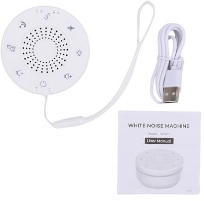 Horett Machine Portative de Son de Sommeil Machine Bruit Blanc avec 30 Fonctions Souvenirs Sons Apaisants Rechargeable bébé Enfants Adultes 5 Couleurs Lumière