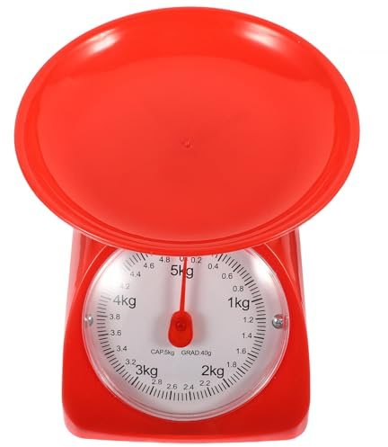 BESTOMZ Bilancia da Cucina Meccanica Vassoio, Capacità 5kg, Design Creativo in Abs, Precisione Elevata per Uso Domestico e Professionale Colore Casuale