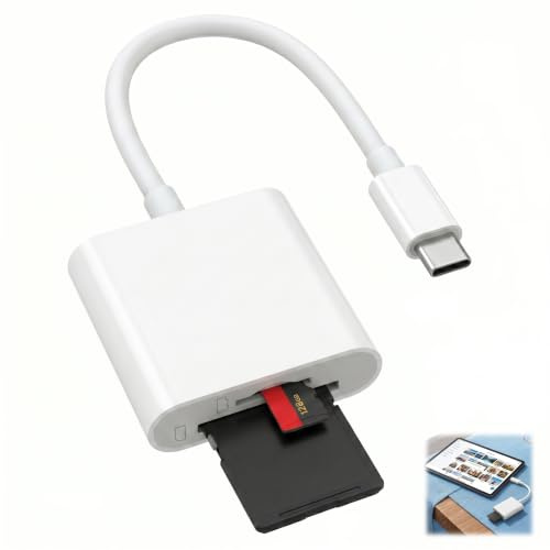 Lettore di schede SD USB C, adattatore Micro SD a tipo C 2 in 1, lettore di memoria esterna veloce per iPhone 17 16 15, iPad Pro/Air, Samsung Galaxy, Android, trasferimento bidirezionale