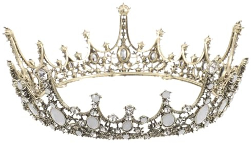 FRCOLOR Vintage Hochzeit Königliche Tiara Krone Braut Strass Tiara Krone für Festzug Hochzeit Braut Schönheit Wettbewerb Prom Party (Antike Bronze)