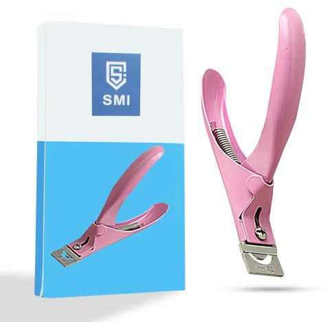 SMI Kunstnägel Knipser Rosa – Edelstahl Fingernagel Knipser, Tip Cutter für Acryl Nägel, Gelnägel, Künstliche & Falsche Nägel, Ergonomisch, Scharfe Klinge