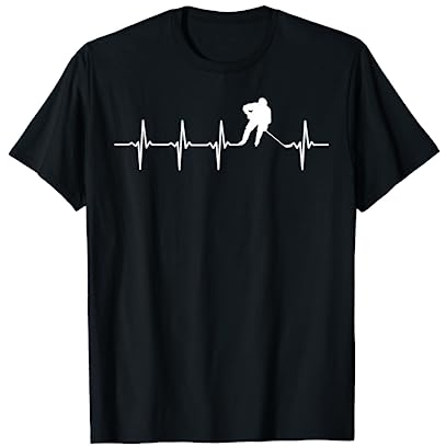 Eishockey Herzschlag Heartbeat Geschenk für Eishockeyspieler T-Shirt
