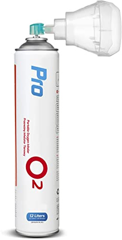 Maclean PR-994 Tragbarer Sauerstoffinhalator 12L in der Dose o2 99,4% Universal Mundstück Inhalierbar (1)