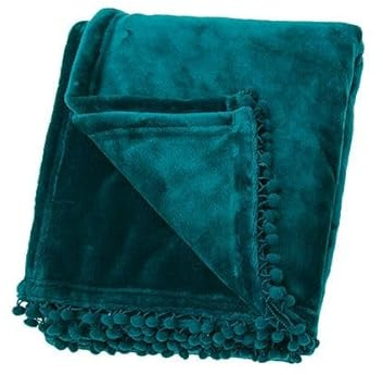 Walton & Co Cashmere Peacock Touch Fleece Throw