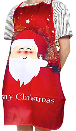 LONTG Christmas Aprons for Men Women Adult Christmas Santa Claus Apron Cartoon Kitchen Aprons for Xmas Party Chef Cooking Restaurant Baking BBQ Home Kitchen Cooking Christmas Dinner Party Supplies