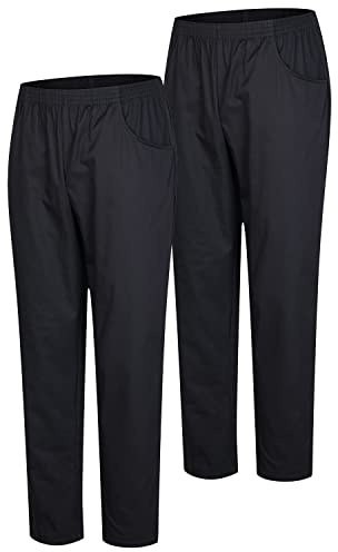 Misemiya - Pack 2 Pcs - Pantalon SANITAIRE Unisex - Uniformes MEDICALES Uniformes SANITAIRES Pantalon DE Travail - Réf 8312 * 2 pcs - Medium, Noir 21