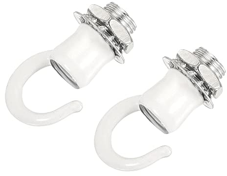 sourcing map Legierung Deckenhaken Zubehör 22 mm x 28 mm für Kronleuchter Deckenleuchte Platte, Weiß, 2 Stück