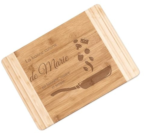 Maverton Planche à découper personnalisée, Planche en bambou pour femme | Accessoire pour anniversaire, Pour les chefs et les amateurs de cuisine, Plateau de service pour elle, POÊLE