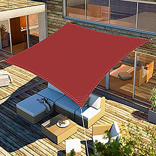 Hilftio Wasserdichtes sonnensegel 2x4m 98% UV Block Outdoor Markise Baldachin Wasserdicht sonnensegel mit Gestell Blockiert bis zu 95% schädliche UV Garten Balkon, Dunkelrot