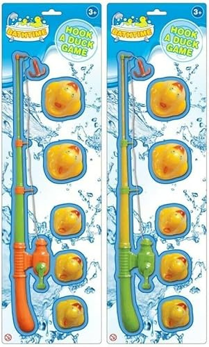 PEBBLE HUG 2Pc Duck Hooking Game for Kids, Hook Style Bath Toys for Toddlers, Bath Tub Pool Duck Hook Toy for Babies, for Birthday, Pool Parties, Christmas (Set of 2) | Hook Style Bath Toys, For Toddlers, Bath Tub Pool Duck Hook Toy, For Babies, For Birthday, Pool Parties, Christmas