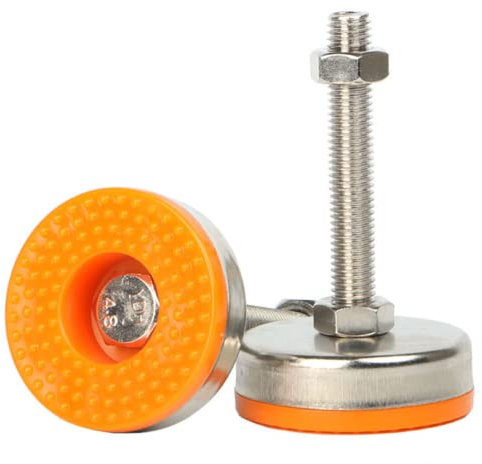 Adjustable Levelling Feet,Foot Cup, Fixed Foot Screw, Heavy Industrial Aluminum Profile Adjustment Foot, m16 Machine Tool Rubber Shockproof Adjustable Support,D60*M10*80[2pcs] ( Color : D80*m16*50[1pc