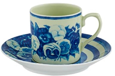 Vista Alegre Taza y platillo de café azul The Meaning