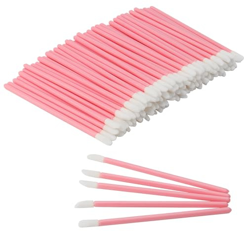 JIAYUET 600 PCS Pink Lipstick Wands Brushes, Disposable Lipgloss Applicator for Concealer, Make Up