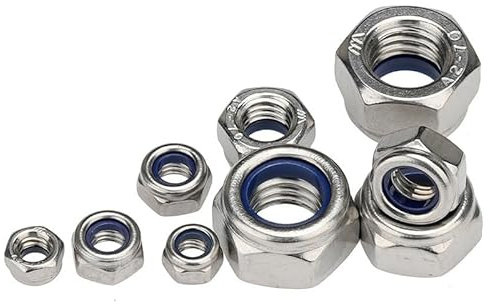 20 Stück M2 M2,5 M3 M4 M5 M6 M8 M10 M12 Edelstahl Nyloc Nylock Sicherungsmuttern DIN 985 Sechskant Anti-Rutsch-Selbstsicherung (Size : M2.5)