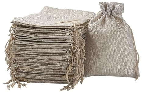 Jutesäckchen 50 stücke Sackleinen Verpackung Beutel Kordelzug Taschen Darkkhaki für Schmuckverpackung 9x7cm 14x10cm 18x13cm 20x15cm Kleine Stoffbeutel für Schmuck, Geschenk, Obst, Te (Color : DarkKha