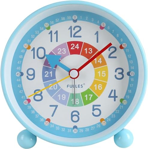 Aohcae Reloj Alarma Despertador infantil sin tictac, despertador digital con luz nocturna para niños, sin tictac analógico, despertador para niñas y niños