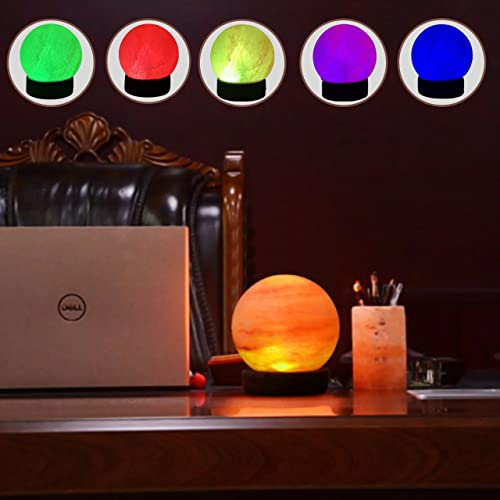 Natureboost Himalayan Salt Lamp, USB Powered, Color Changing Round Shaped Handcrafted Night Light lamp, Ideal Gift For Home Decore