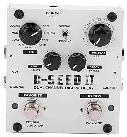 Delay-Effekt, 8 Digitale Delay-Effekte, Stereo-Delay, Stompbox-Delay-Modi, Stereo-Zweikanal für E-Gitarre, 2000 MS, DC9 V, 220 MA